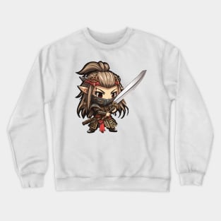 Anime Samurai Elf Chibi 2 Crewneck Sweatshirt